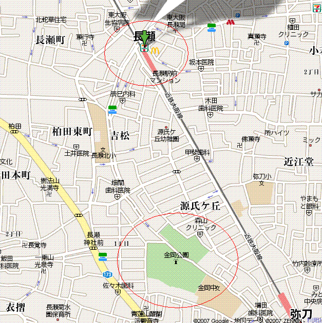 近鉄長瀬駅地図